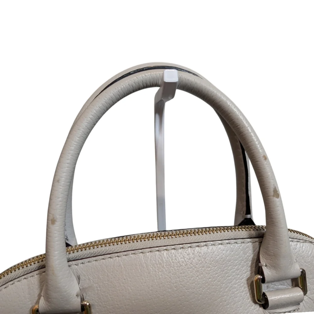 Kate Spade Grove Street Carli‎ Leather Gray Satchel Handbag With Crossbody Strap